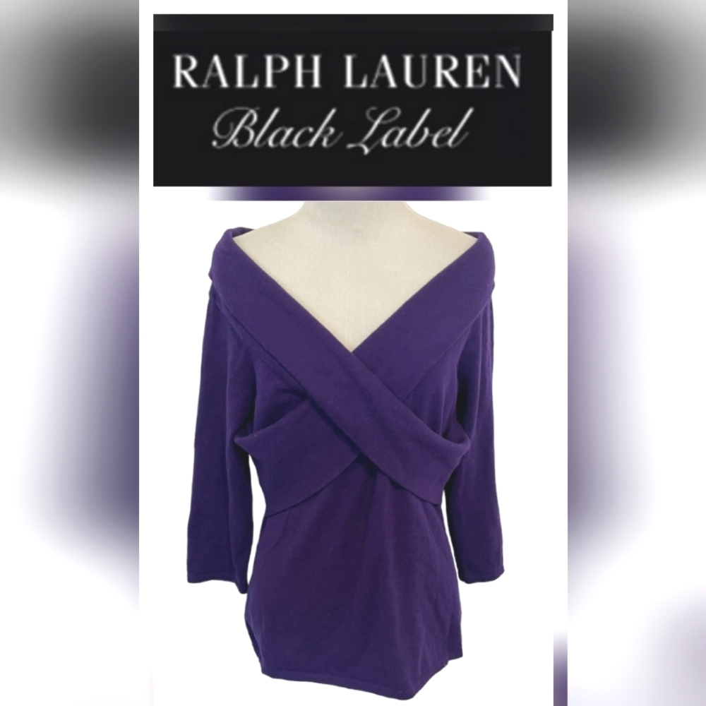 🎉Host Pick!!🎉RL BLACK LABEL Purple Cashmere Sweater